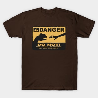 Danger! Do Not Feed Dinosaurs - Dilophosaurus Variant T-Shirt